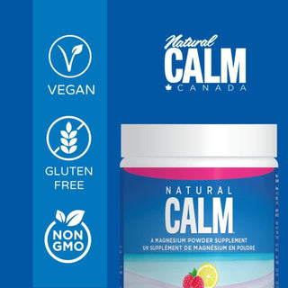 Natural Calm Magnesium Citrate Powder - Raspberry Lemon Flavour 226g - CAFORIA.CA