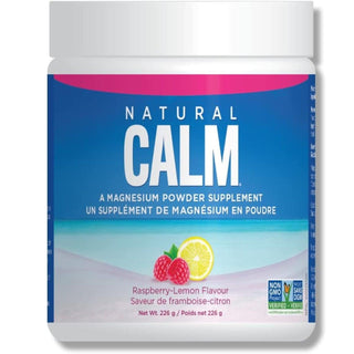 Natural Calm Magnesium Citrate Powder - Raspberry Lemon Flavour 226g - CAFORIA.CA