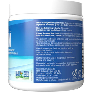 Natural Calm Magnesium Citrate Powder - Unflavoured 226g - CAFORIA.CA