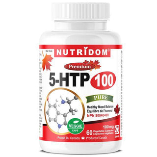 Nutridom 5 - HTP, L - 5 - Hydroxytryptophan, 100 mg, 60 Veggie Capsules - CAFORIA.CA