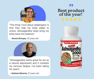 Nutridom Ashwagandha 2000, 60 Veggie Capsules - CAFORIA.CA