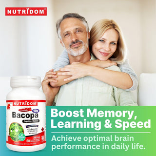 Nutridom Bacopa 10x, Bacopa Concentrate, 300mg (3,000mg QCE), 60Veggie Capsules - CAFORIA.CA