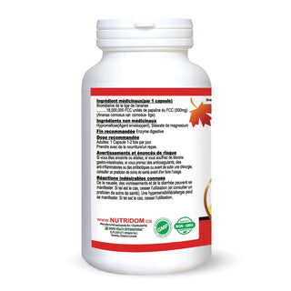 Nutridom Bromelain 2,400 GDU, 500 mg, Digestive Enzyme, 120 Veggie Capsules - CAFORIA.CA