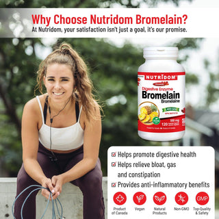 Nutridom Bromelain 2,400 GDU, 500 mg, Digestive Enzyme, 120 Veggie Capsules - CAFORIA.CA