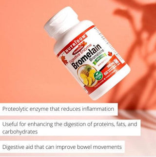 Nutridom Bromelain 2400 GDU, 500 mg, Digestive Enzyme, 60 Veggie Capsules - 3 PACK - CAFORIA.CA