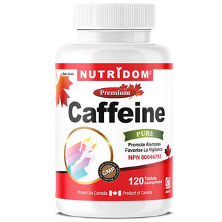 Nutridom Caffeine, 200 mg, 120 Tablets - CAFORIA.CA