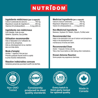 Nutridom Cal - Mag with Vitamin D, 120 Softgels - CAFORIA.CA