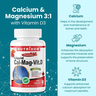 Nutridom Cal - Mag with Vitamin D, 120 Softgels - CAFORIA.CA