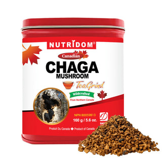 Nutridom Canadian Chaga Mushroom Tea Grind, 5.6 oz (160 g) - CAFORIA.CA