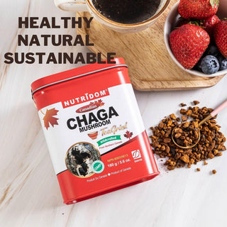 Nutridom Canadian Chaga Mushroom Tea Grind, 5.6 oz (160 g) - CAFORIA.CA