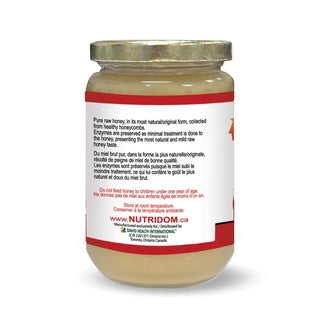 Nutridom Canadian Raw Honey, unpasteurized, 17.5 oz (500 g) - CAFORIA.CA