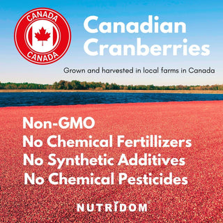 Nutridom Cranberry 25x, Canadian Whole Fruit Concentrate, 500 mg, UTI Support, 120 Veggie Capsules - CAFORIA.CA