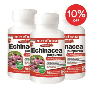 Nutridom Echinacea Purpurea, 5,500 mg, 60 Veggie Capsules - 3 PACK - CAFORIA.CA