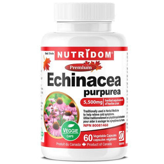 Nutridom Echinacea Purpurea, 5,500 mg, 60 Veggie Capsules - CAFORIA.CA