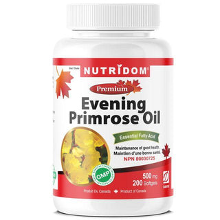 Nutridom Evening Primrose Oil, 500 mg, 200 Softgels - CAFORIA.CA