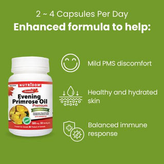 Nutridom Evening Primrose Oil, 500 mg, 30 Softgels - CAFORIA.CA