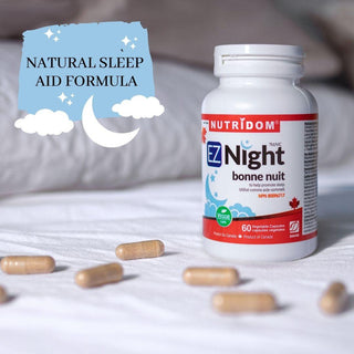 Nutridom EZ Night, Natural Sleep Aid, 60 Veggie Capsules - CAFORIA.CA