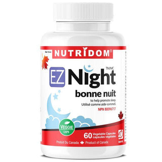 Nutridom EZ Night, Natural Sleep Aid, 60 Veggie Capsules - CAFORIA.CA