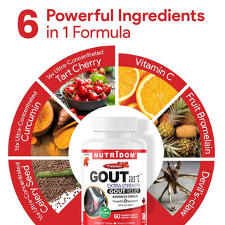 Nutridom GOUTart Extra Strength 679mg 60Vcaps - CAFORIA.CA