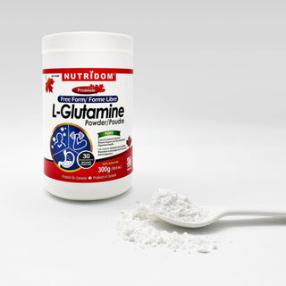 Nutridom L - Glutamine Powder, Free Form, Vegan, 10.5 oz (300 g) - CAFORIA.CA