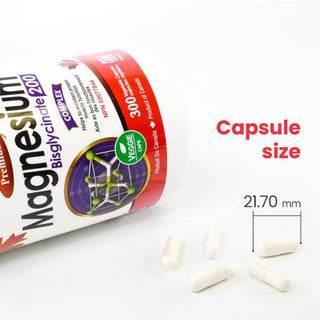 Nutridom Magnesium Bisglycinate, 200 mg, 300 Veggie Capsules - CAFORIA.CA