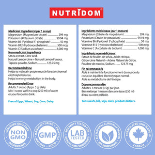 Nutridom Magnesium Plus Electrolyte Powder, 5.25 oz (150 g) - CAFORIA.CA