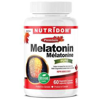 Nutridom Melatonin, 3 mg, 60 Veggie Capsules - CAFORIA.CA