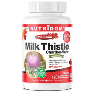 Nutridom Milk Thistle, 80% Silymarin, 250 mg, 120 Veggie Capsules - CAFORIA.CA