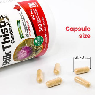 Nutridom Milk Thistle, 80% Silymarin, 250 mg, 300 Veggie Capsules - 3 PACK - CAFORIA.CA