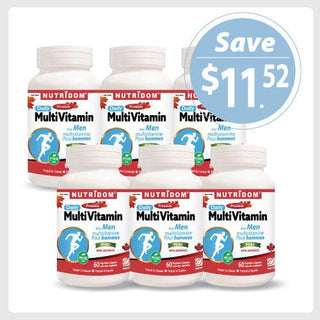 Nutridom Multivitamin for Men, 60 Veggie Capsules - 6 PACK - CAFORIA.CA