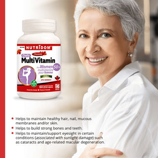 Nutridom Multivitamin for Women Over 50, 60 Veggie Capsules - CAFORIA.CA