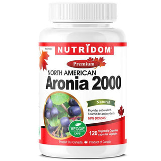 Nutridom, North America, Aronia Whole Fruit Concentrate, 500 mg, 120 Veggie Capsules - CAFORIA.CA