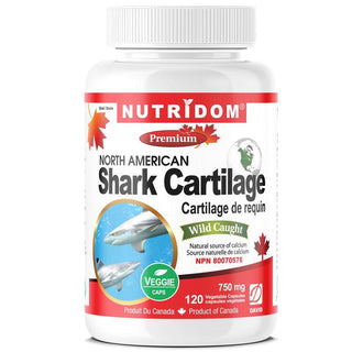 Nutridom North - American Shark Cartilage, 750 mg, 120 Veggie Capsules - CAFORIA.CA