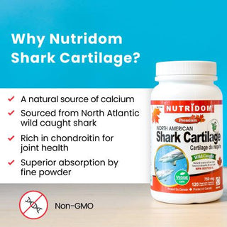 Nutridom North - American Shark Cartilage, 750 mg, 120 Veggie Capsules - CAFORIA.CA