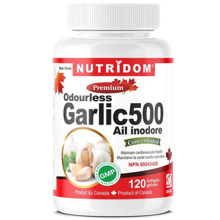 Nutridom Odourless Garlic Concentrate, 120 Softgels - CAFORIA.CA