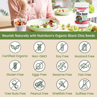 Nutridom Organic Black Chia Seed, 16 oz (1 lb) - CAFORIA.CA