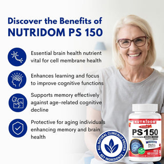 Nutridom PS - 150 (Phosphatidylserine), 150mg, 60 Vcaps - CAFORIA.CA