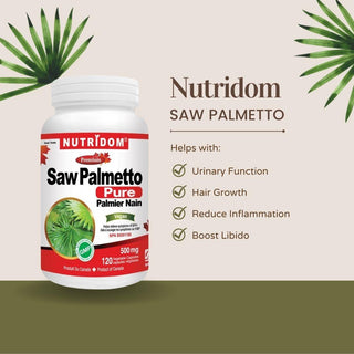 Nutridom Saw Palmetto, 500 mg, 120 Veggie Capsules - CAFORIA.CA