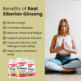 Nutridom Siberian Ginseng 500 mg, 120 Veggie Capsules - CAFORIA.CA