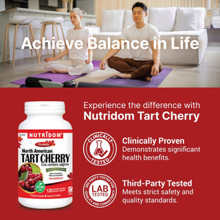 Nutridom Tart Cherry, Montmorency Whole Fruit Extract, 500 mg, 120 Veggie Capsules - 6 PACK - CAFORIA.CA