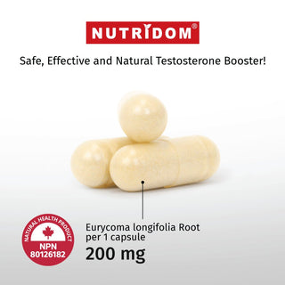 Nutridom Tongkat Ali, 200 mg, 1% Eurycomanone, 60 Veggie Capsules - CAFORIA.CA