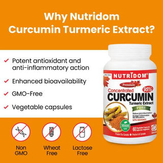 Nutridom Turmeric Curcumin, 400 mg, 60 Veggie Capsules - CAFORIA.CA