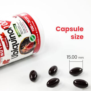 Nutridom Ubiquinol, 100 mg, Stabilized, 30 Softgels - CAFORIA.CA