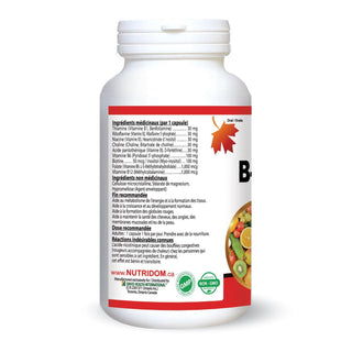 Nutridom Vitamin B - Complex MAX, 120 Veggie Capsules - CAFORIA.CA