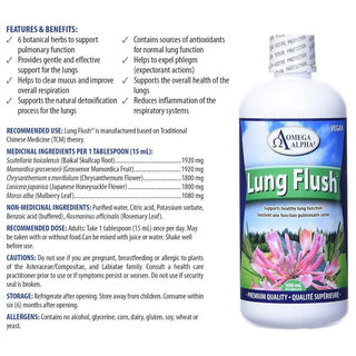 Omega Alpha Lung Flush 500 ml, Detox & Lungs Cleanser, Supports Healthy Lung Function - CAFORIA.CA