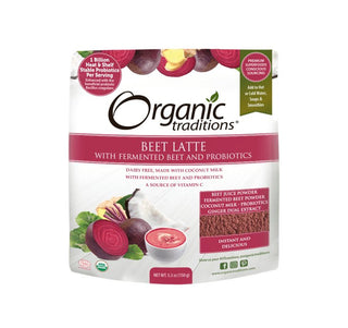 Organic Traditions Beet Latte with Fermented Beets and Probiotics 150g - CAFORIA.CA