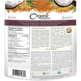 Organic Traditions Coconut Palm Sugar 227g - CAFORIA.CA