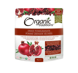 Organic traditions Dried Pomegranates 100g - CAFORIA.CA