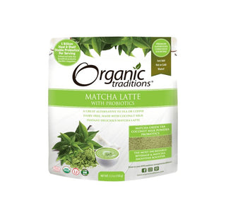 Organic Traditions Organic Matcha Latte with Probiotics 150g - CAFORIA.CA