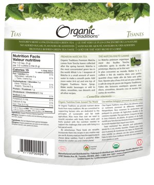 Organic Traditions Premium Matcha Tea 100g - CAFORIA.CA